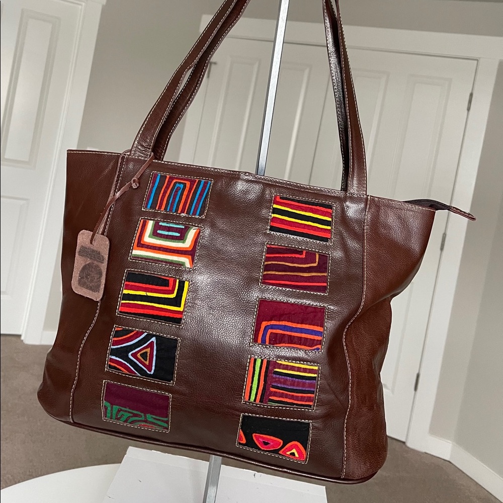 Colombian Bag Leather & Mola